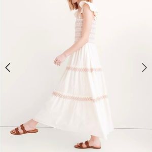 Madewell Lucie Smocked Tiered Midi Dress
